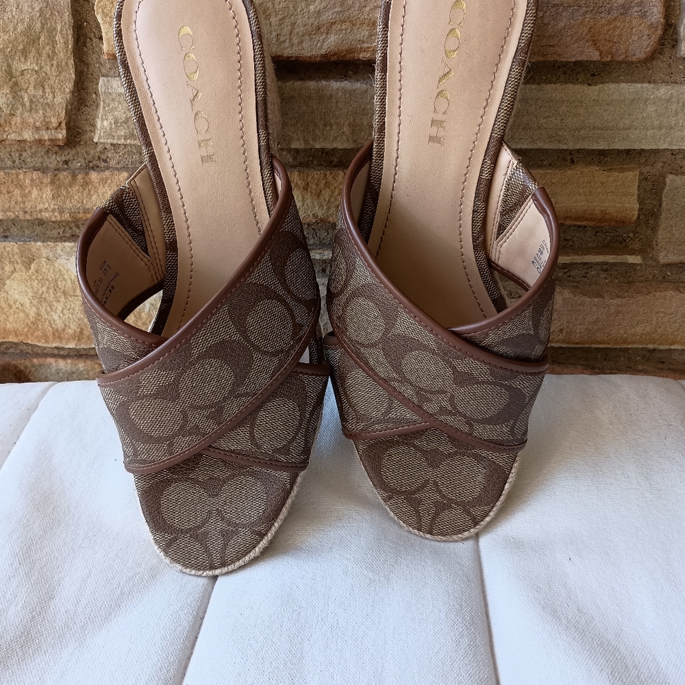 Coach Brown Signature Sandals